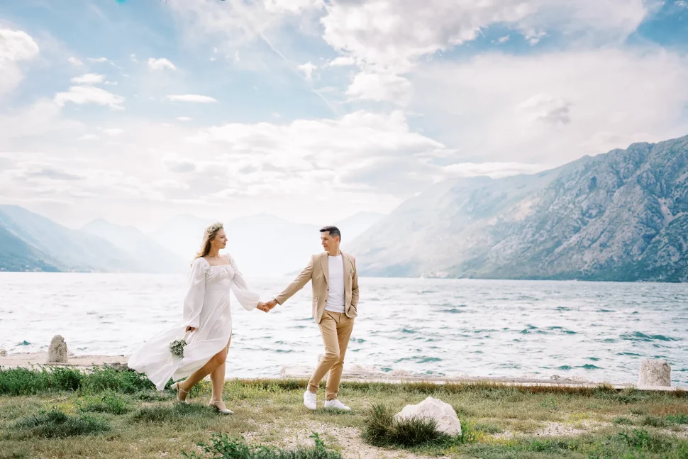 elopement couple intimate moment on beach montenegro videography